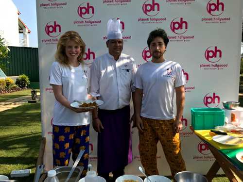 Natalie and Jonny with the hotel chef